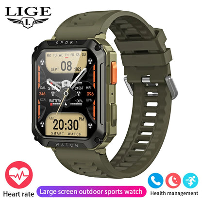 FOXBOX 2025 Reloj inteligente militar para exteriores para hombre, con Bluetooth, llamadas, deportivo, resistente al agua, asistente de voz, reloj de fitness para hombre, nuevo