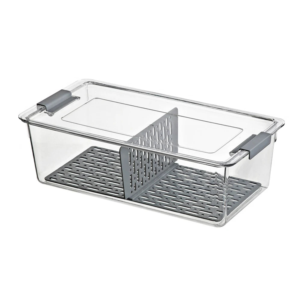 Organizador de refrigerador apilable, contenedores organizadores para refrigerador con tapas, contenedores transparentes para almacenar frutas, cajas para congelador, despensa y cocina.