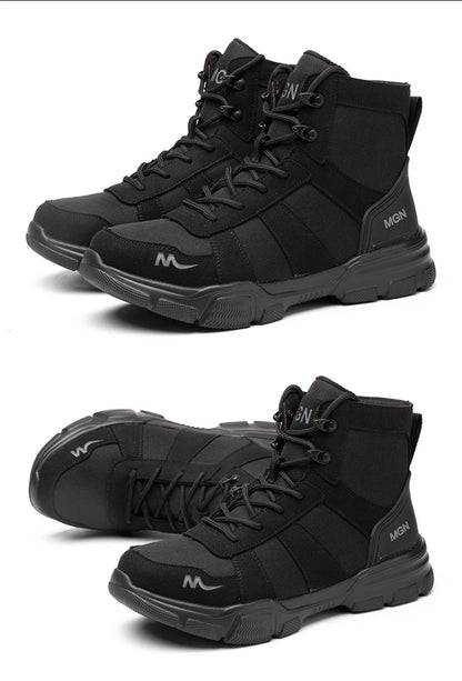 Botas de seguridad indestructibles para hombre, botas militares para exteriores, botas de trabajo antiaplastamiento y antipinchazos, calzado industrial para hombre, botas desierto.