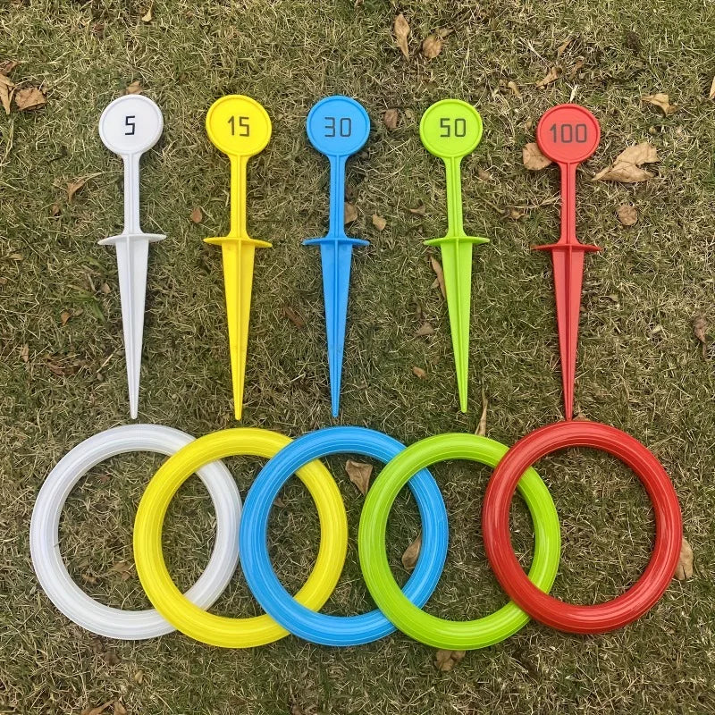 1 juego de anillos de lanzamiento para deportes de playa al aire libre, equipo de juego de césped, juegos de lanzamiento de anillos, adecuado para juegos en patios al aire libre