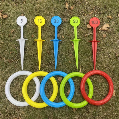 1 juego de anillos de lanzamiento para deportes de playa al aire libre, equipo de juego de césped, juegos de lanzamiento de anillos, adecuado para juegos en patios al aire libre