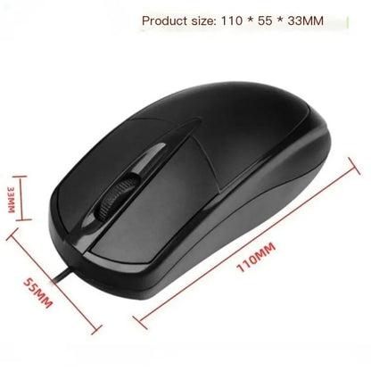 Mouse óptico USB con cable de 1,2 m para portátil, oficina en casa, ratón con rodillo antideslizante, 3D, 1200 DPI, ratón para juegos, accesorios para PC de escritorio