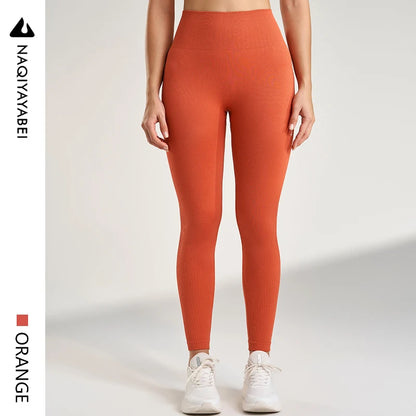 Leggings deportivas para mujer, color sólido, para gimnasio, correr, yoga, pantalones largos, cintura alta, efecto vientre plano, elásticas, pantalones de chándal, siete colores.