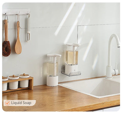 Dispensador automático de jabón líquido de 500 ml para cocina, recargable por USB, sin contacto, de alta capacidad, para detergente. También apto para baño.