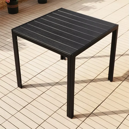 Mesa redonda/cuadrada para exterior, mesa de jardín, mesa de comedor moderna de madera y plástico, mesa larga para exteriores, ocio, patio, villa