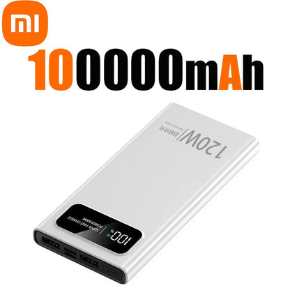 Banco de energía Xiaomi de 500.000 mAh y 120 W con carga ultrarrápida y pantalla digital de alta capacidad para iPhone, Samsung y Huawei.