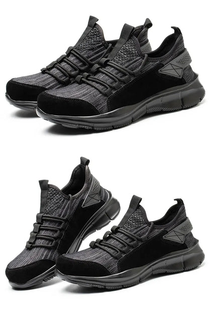 Zapatillas de trabajo para hombre, calzado de seguridad, zapatos de trabajo con puntera de acero para la construcción, botas de seguridad ligeras, zapatillas de trabajo antiperforación de Kevlar.