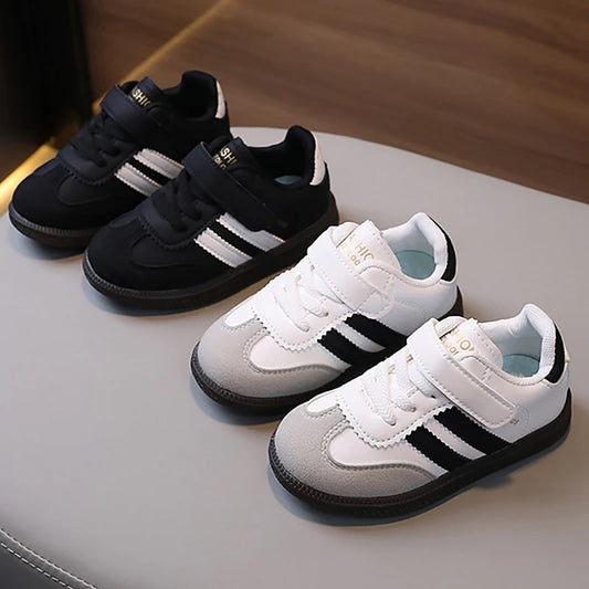 Zapatillas deportivas de moda para niños, de piel sintética, ergonómicas, con suela blanda, tenis para niño y niña.