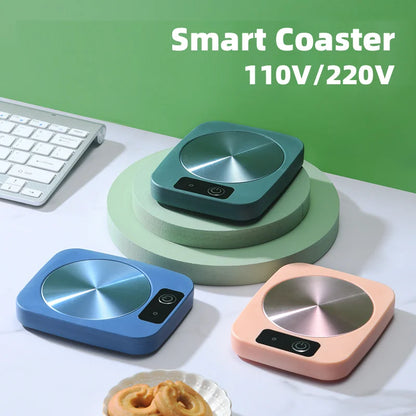 Calentador de tazas eléctrico, almohadilla térmica para leche, té y agua, tapete calentador para tazas, posavasos termostático constante, bajo consumo, regalo para el hogar y la oficina