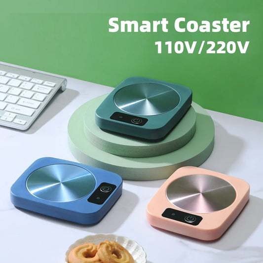 Calentador de tazas eléctrico, almohadilla térmica para leche, té y agua, tapete calentador para tazas, posavasos termostático constante, bajo consumo, regalo para el hogar y la oficina