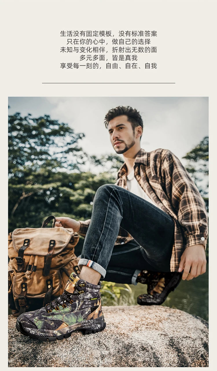 Botas tácticas de senderismo para hombre, botas para desierto con absorción de impactos y antideslizantes, calzado para senderismo, montañismo y camping al aire libre