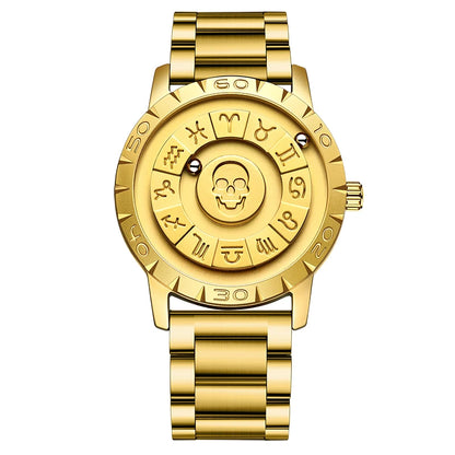 Nuevo reloj de lujo para hombre de la marca original FOXBOX, a la moda, con calavera, puntero deslizante, fuerza magnética, impermeable, de cuarzo.