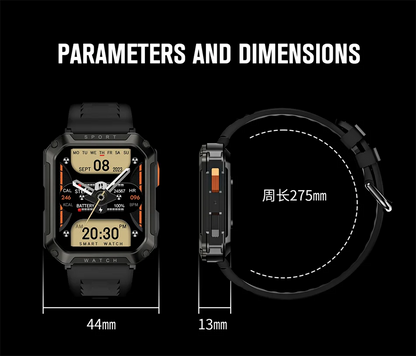 FOXBOX 2025 Reloj inteligente militar para exteriores para hombre, con Bluetooth, llamadas, deportivo, resistente al agua, asistente de voz, reloj de fitness para hombre, nuevo