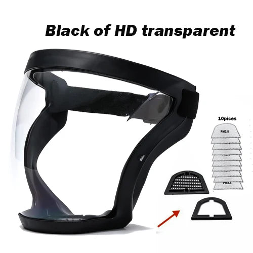 Máscara protectora facial, gafas HD TP, súper protectora, antivaho, protección facial completa, cubierta para la cabeza, reutilizable, protección de seguridad para la cocina, nuevo