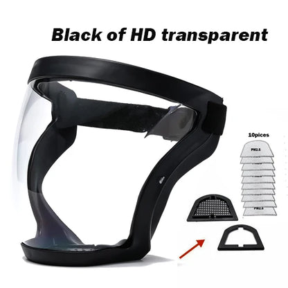 Máscara protectora facial, gafas HD TP, súper protectora, antivaho, protección facial completa, cubierta para la cabeza, reutilizable, protección de seguridad para la cocina, nuevo