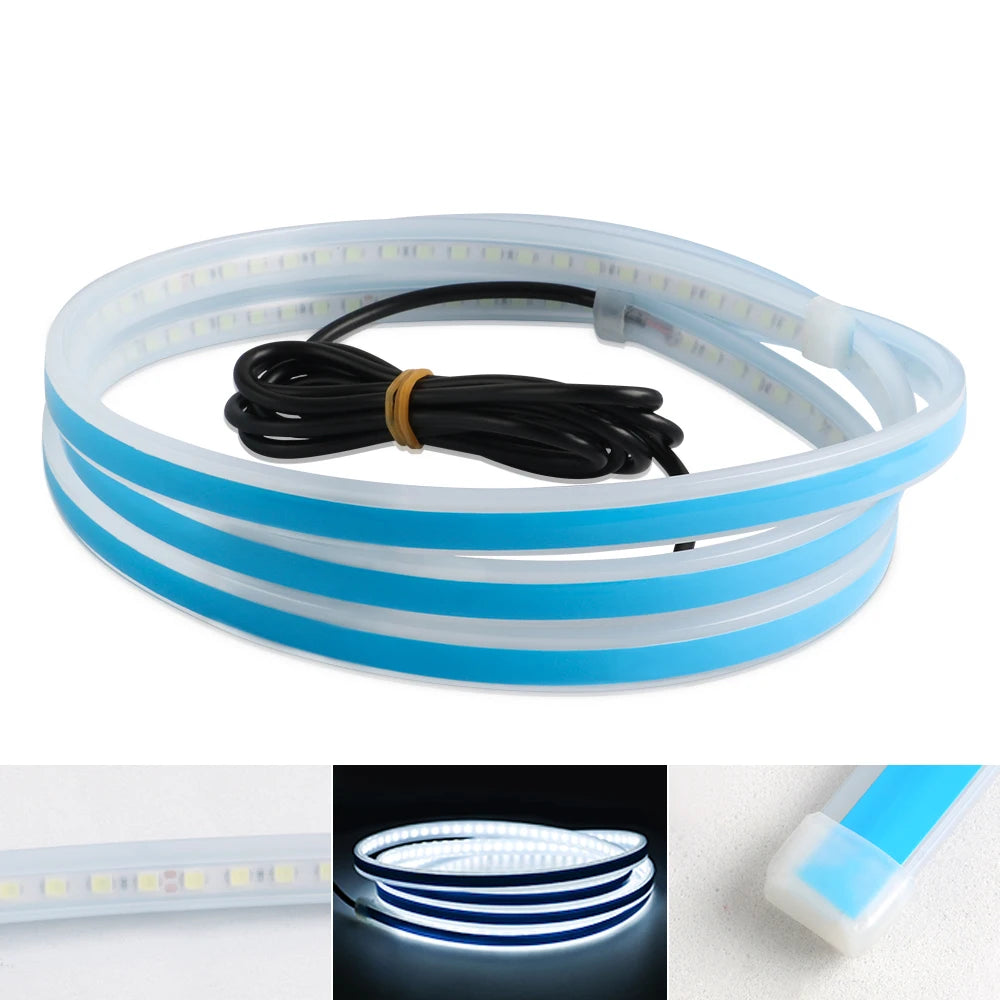 Tira de luz LED para capó de coche, impermeable, para decoración exterior, faros delanteros decorativos, lámpara ambiental universal de 12 V