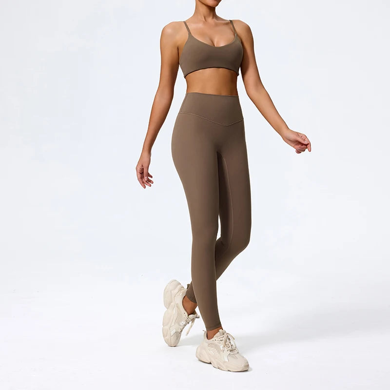 Ctenkevet - Conjunto deportivo de 2 piezas sin mangas para mujer, de verano, para gimnasio, yoga, de cintura alta, transpirable, mallas deportivas para mujer