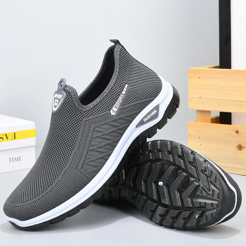 Zapatos de lona Beijing Old Man para hombre, antideslizantes, informales, deportivos, sin cordones, transpirables, ligeros y cómodos para caminar.
