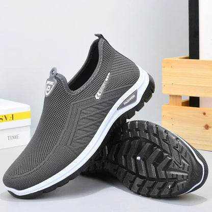 Zapatos de lona Beijing Old Man para hombre, antideslizantes, informales, deportivos, sin cordones, transpirables, ligeros y cómodos para caminar.