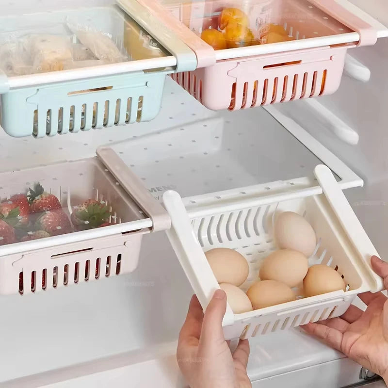Organizador de refrigerador, caja de almacenamiento, creativo, multifuncional, cajón para refrigerador, para frutas, huevos, alimentos, contenedor de almacenamiento de plástico, estante