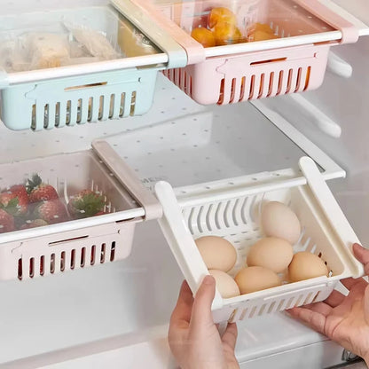 Organizador de refrigerador, caja de almacenamiento, creativo, multifuncional, cajón para refrigerador, para frutas, huevos, alimentos, contenedor de almacenamiento de plástico, estante