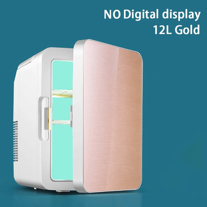 Mini refrigerador portátil de 12 litros para dormitorios de estudiantes, calefacción y refrigeración, cosméticos, coche, hogar, refrigeración y conservación de doble uso.
