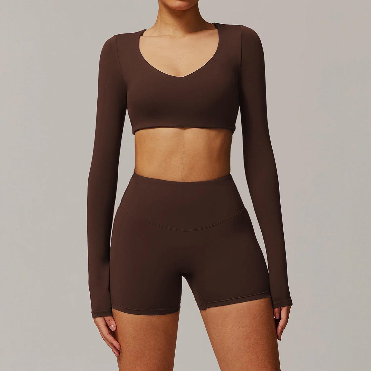 Women's Tracksuit 2PCS Yoga Sets Sportswear Workout Fitness Long Sleeved Sports Bra High Waist Leggings Gym Clothing Sports Suit