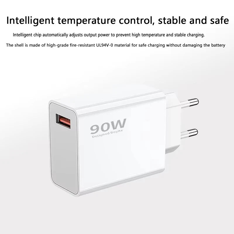 Cargador Xiaomi de 90 W, carga rápida y eficiente, adaptador de corriente de pared con turbocompresor, cable tipo C de 1/1,5/2 m y 6 A para Mi 15, 14 Ultra Pro, POCO X7 y X6