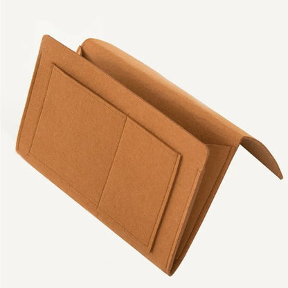 Bolsa de almacenamiento de fieltro para colgar en el dormitorio, cama, sofá, alfombra, para guardar CD, revistas, papelería, teléfonos móviles y artículos diversos.