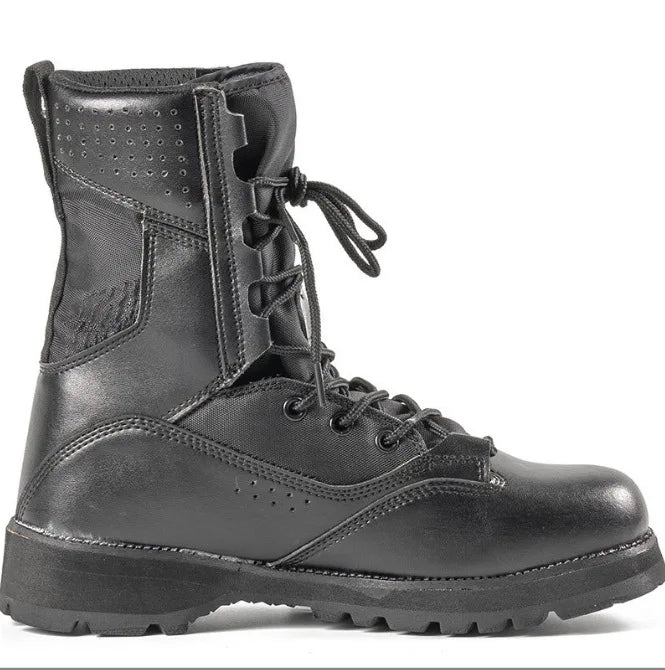 Botas altas de trabajo para hombre, color arena, negro, verde militar, para senderismo, entrenamiento y actividades al aire libre. Tallas 38 a 46.