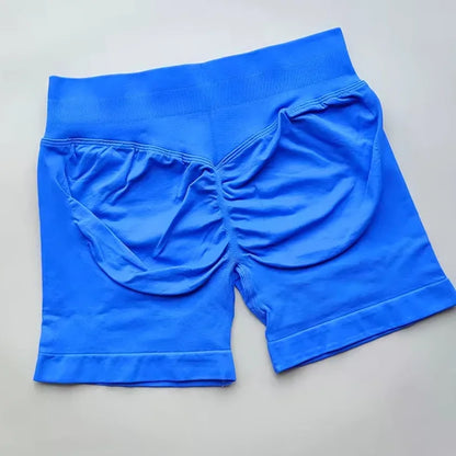 Pantalones cortos deportivos de impacto para mujer, cintura baja acanalada, sin costuras, ajustados, para entrenamiento, gimnasio, pantalones cortos elásticos para correr con cintura alta