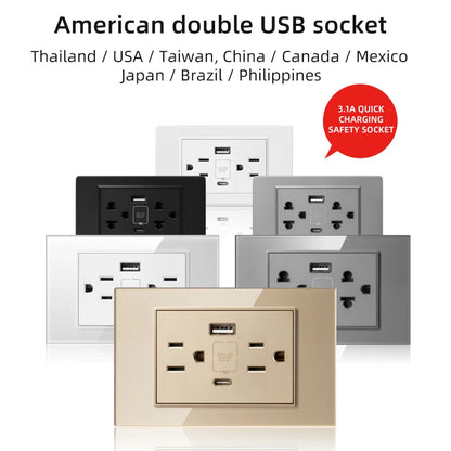 Adaptador de enchufe de pared USB Herepow serie 118 estándar estadounidense de Tailandia, tipo C, carga rápida de 3.1 A para electrodomésticos inteligentes Google Home