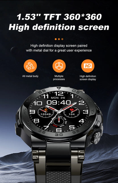 Nuevo reloj inteligente de negocios para hombre, pulsera impermeable de moda, reloj deportivo de lujo con monitor de ritmo cardíaco y sueño, reloj inteligente militar.