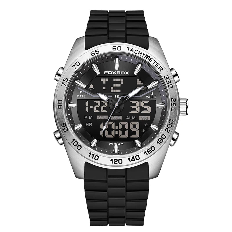 Reloj digital de lujo para hombre FOXBOX, marca superior, modelo 2026 New Business Watch, estilo militar, resistente al agua, a la moda, con movimiento de cuarzo.