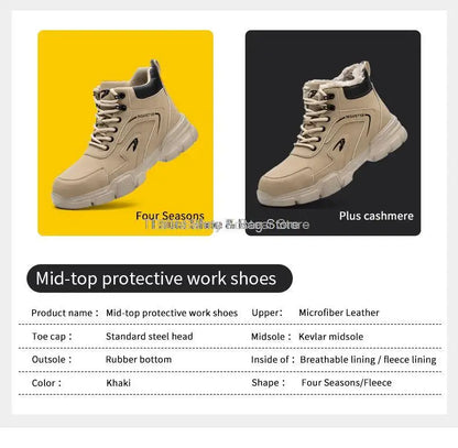 Botas de seguridad protectoras, zapatos de seguridad laboral, botas de seguridad de invierno para hombre, zapatos de trabajo antiperforación, botas de trabajo con punta de acero, indestructibles.