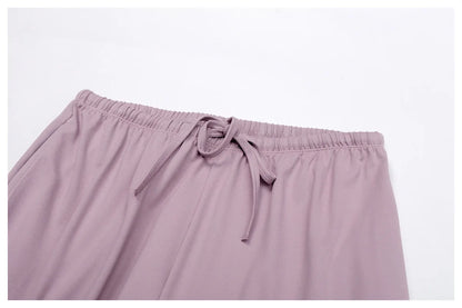 Pantalones de yoga de cintura alta para mujer, pantalones casuales holgados de pierna ancha, pantalones deportivos para mujer, pantalones para correr y fitness con cordón elástico