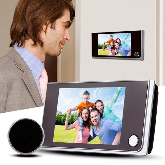 Timbre con mirilla de 3,5 pulgadas y videoportero con ángulo de visión amplio de 120° para sistema de seguridad del hogar.