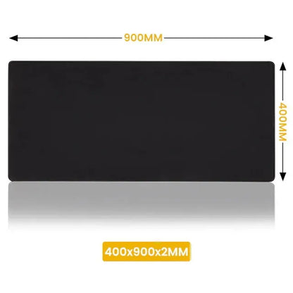 Alfombrilla de ratón XXL negra para gamer, alfombrilla de escritorio para ordenador, 900 x 400 cm, para teclado, anime, oficina, tapete de juego, kawaii, extendida