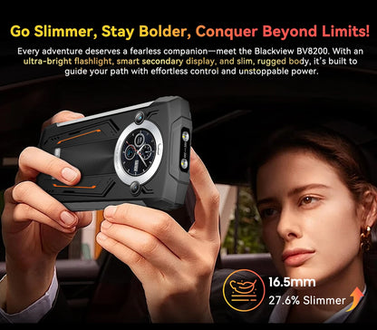 【Estreno mundial】Blackview BV8200 Teléfono resistente con pantalla de 6.5" 2.4K a 120Hz, procesador Helio G100, NFC, 12GB de RAM, 256GB de almacenamiento, Android 14 y cargador de 45W.