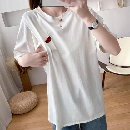 Camiseta de maternidad para lactancia, 98 % algodón, para embarazadas, verano