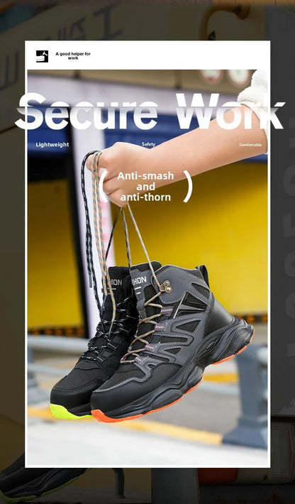Botas de seguridad indestructibles para hombre, anti-aplastamiento, anti-perforación, para trabajos de construcción, con puntera de acero, botas de trabajo para hombre, calzado de seguridad laboral.