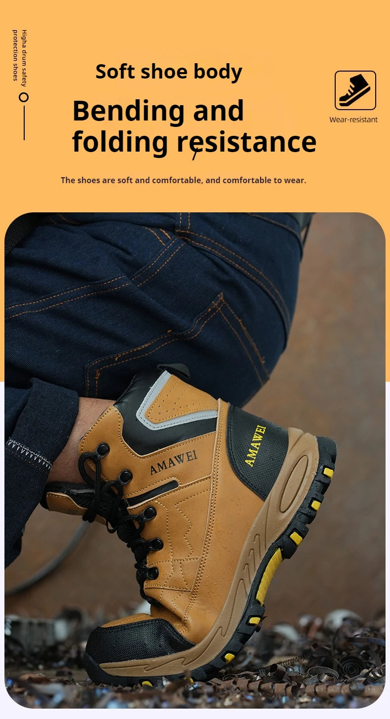 Botas de seguridad para hombre, con punta de acero, antiperforación, anticaídas, indestructibles, antideslizantes, impermeables