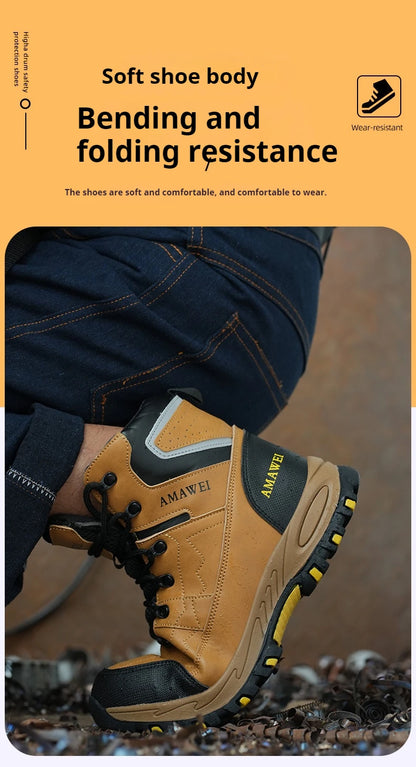 Botas de seguridad para hombre, con punta de acero, antiperforación, anticaídas, indestructibles, antideslizantes, impermeables