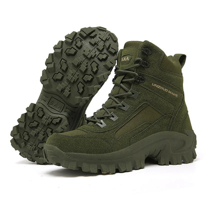 Nuevas botas de senderismo para hombre, botas tácticas de caña alta transpirables para fuerzas especiales en el desierto, botas de combate impermeables para exteriores, botas cálidas para la nieve.