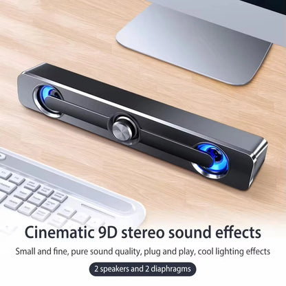 Barra de sonido Bluetooth con cable USB, altavoces estéreo para proyector, PC, portátil, teléfono, ordenador, altavoz auxiliar de 3,5 mm