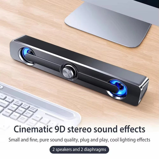 Barra de sonido Bluetooth con cable USB, altavoces estéreo para proyector, PC, portátil, teléfono, ordenador, altavoz auxiliar de 3,5 mm