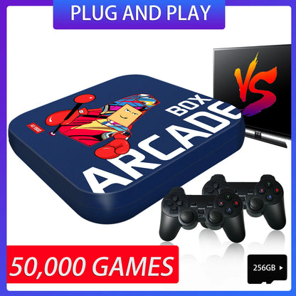 Consola de videojuegos Arcade Box de 256 GB con más de 50 000 juegos integrados, Superconsola 4K HD para TV, compatible con PS1, N64 y DC Classic Retro Game.