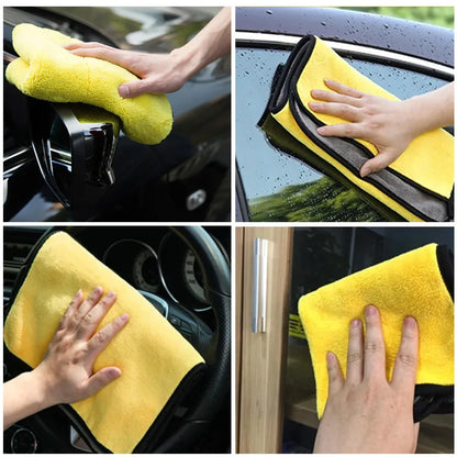Toalla de microfibra para coche, paño de secado y limpieza para el hogar, toalla gruesa para lavado de coches, para motocicletas, 60 x 30 cm