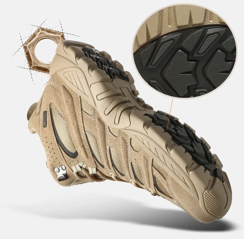 Botas de cuero de alta calidad para hombre, ideales para pesca, caza, senderismo, actividades al aire libre y trabajo.