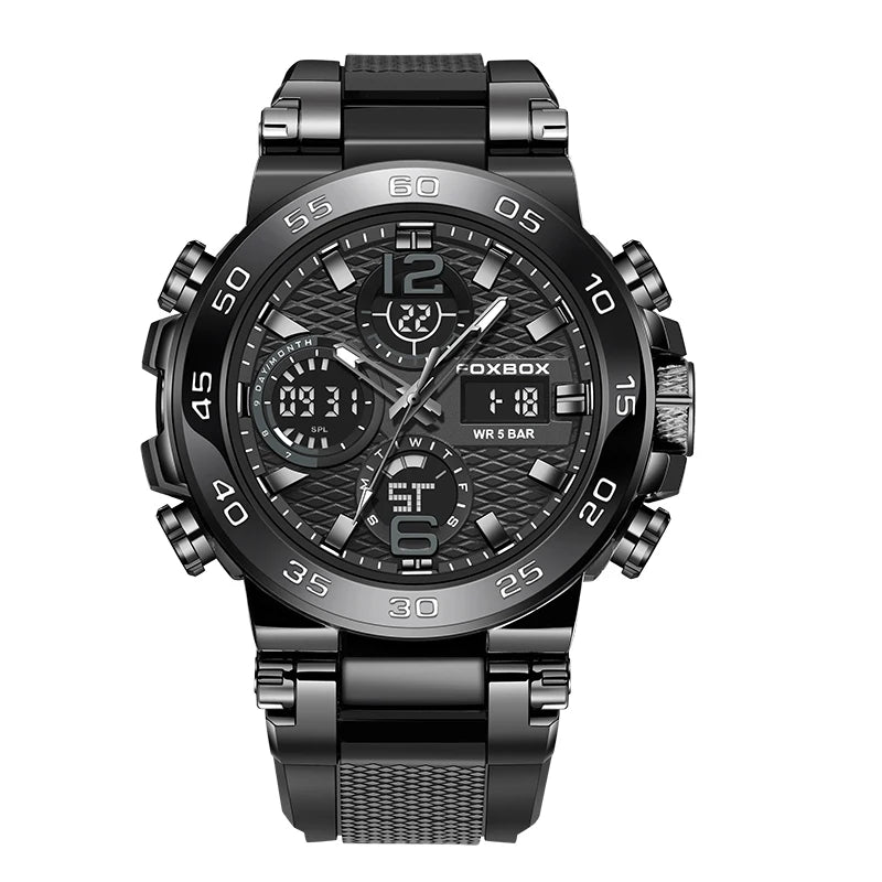 Reloj militar digital LIGE para hombre, resistente al agua hasta 50 m, LED, de cuarzo, deportivo, grande, Masculino